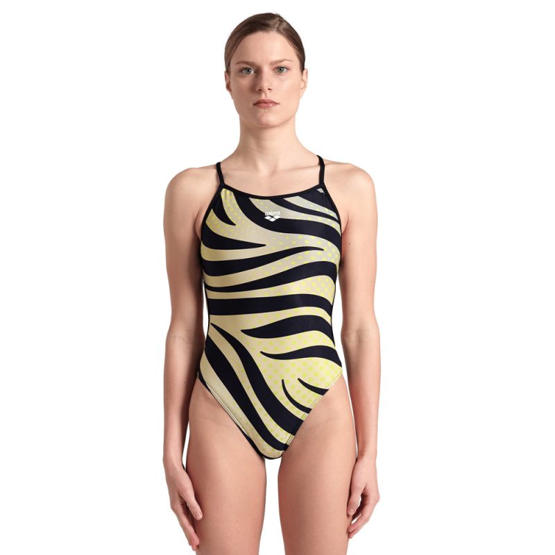Women's Multi Stripes Lace Swimsuit