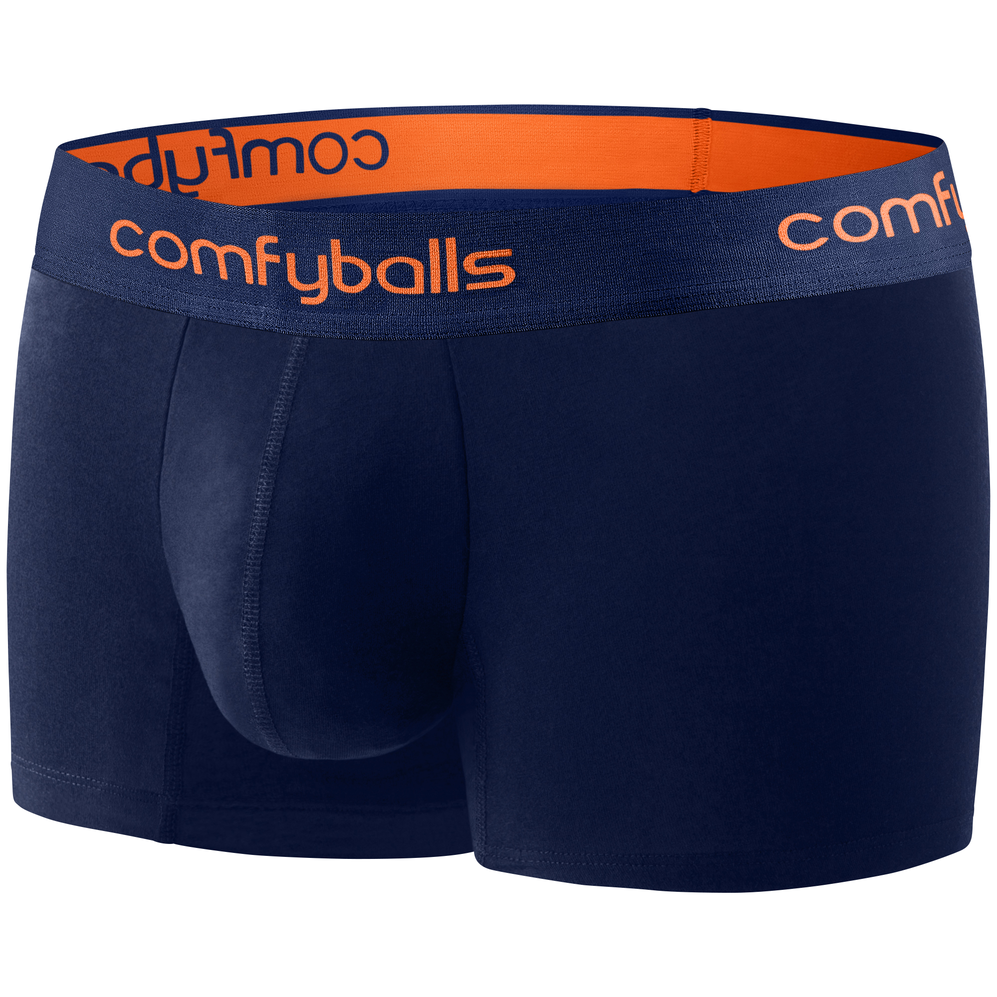 Cotton Regular Navy Tangerine Boxer Side