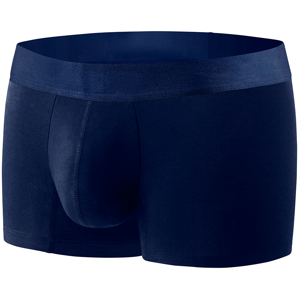 Cotton Regular Navy No Show Logo Boxer Side
