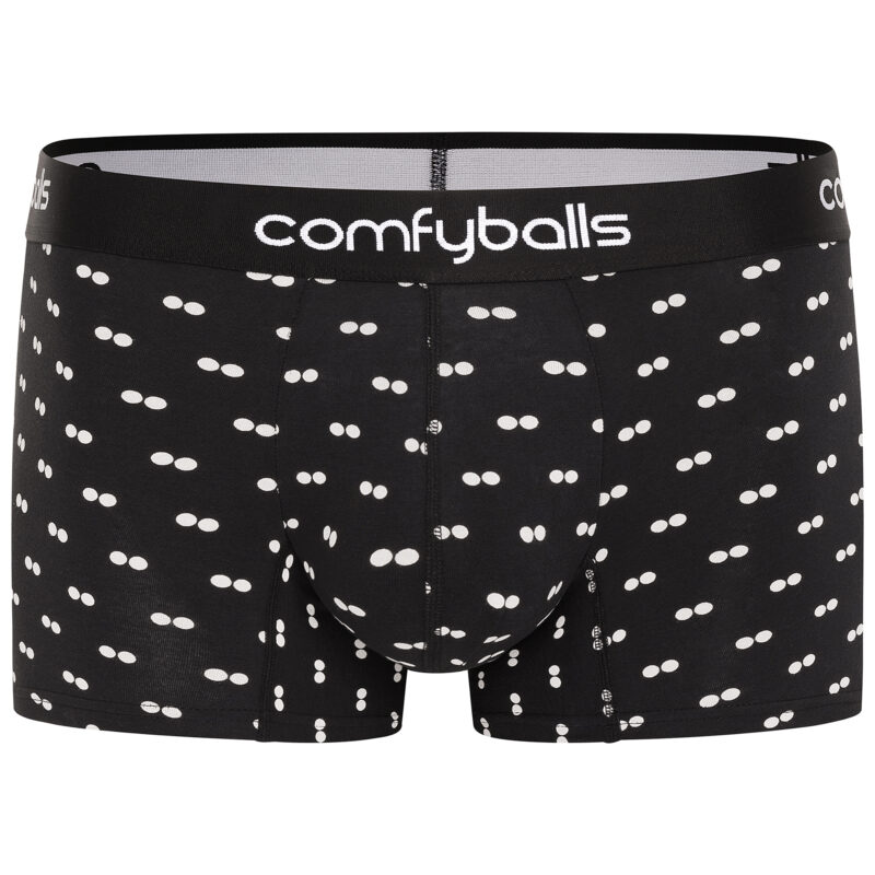 Comfyballs Cotton Regular Black White Boxer Front