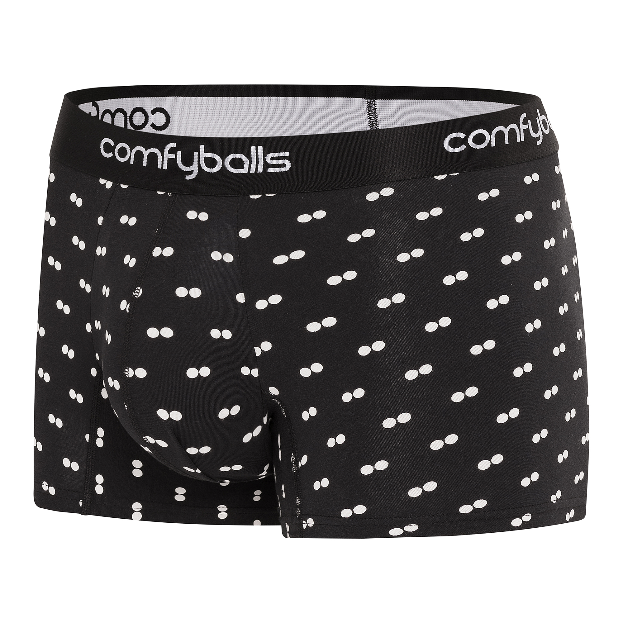 Comfyballs Cotton Regular Black White Boxer  Side