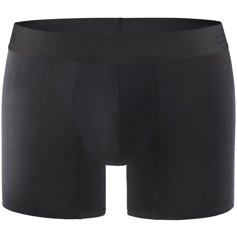 Comfyballs Cotton Long Ghost Black Boxer Front