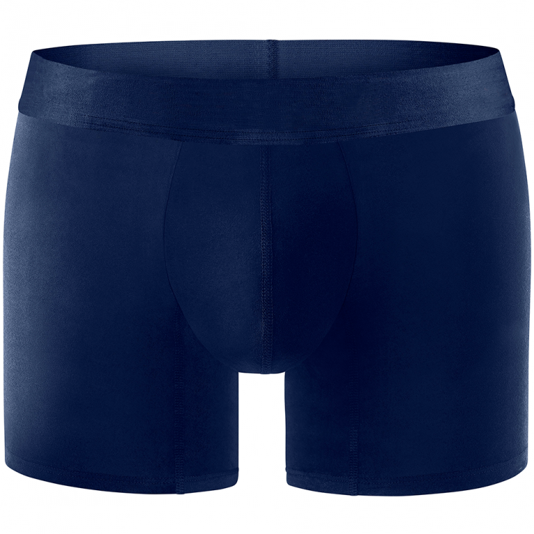 Comfyballs Cotton Long Navy No Show Logo Boxer Front
