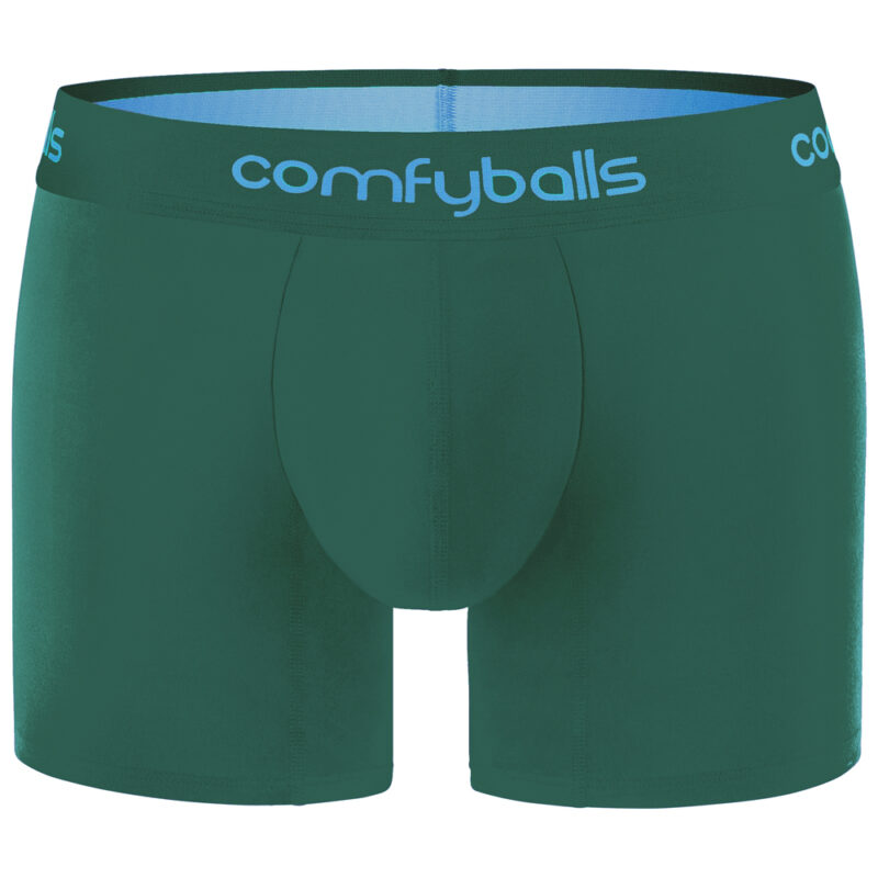 Comfyballs Cotton Long Spruce Green Boxer Front