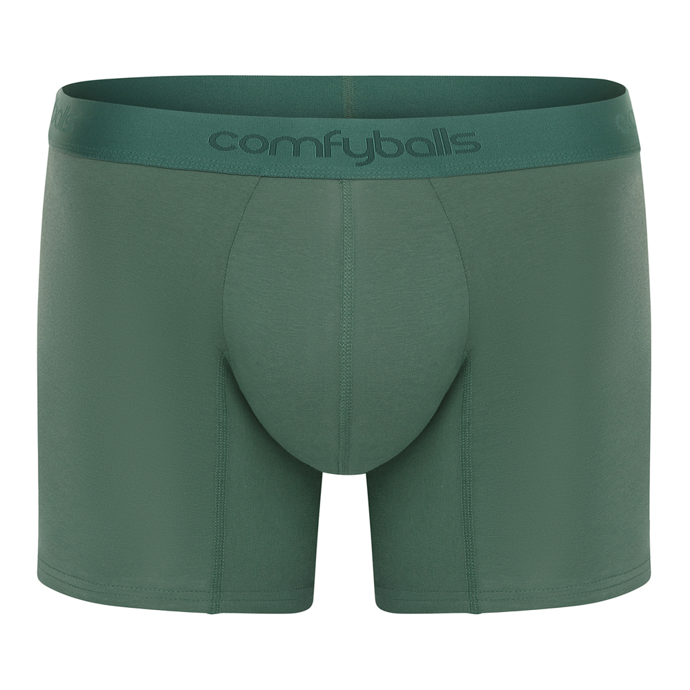Comfyballs Cotton Long Ghost Moss Boxer Front Comfyballs Cotton Long Ghost Moss Boxer Front