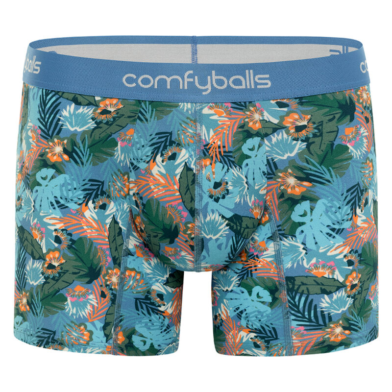 Cotton Long Blue Jungle Boxer