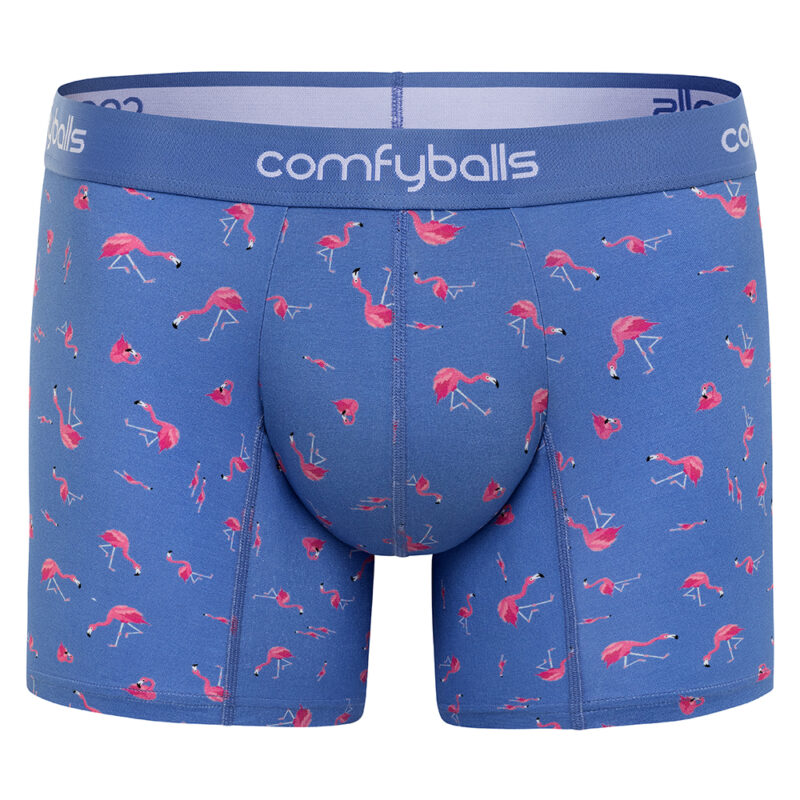 Cotton Long Blue Flamingo Boxer