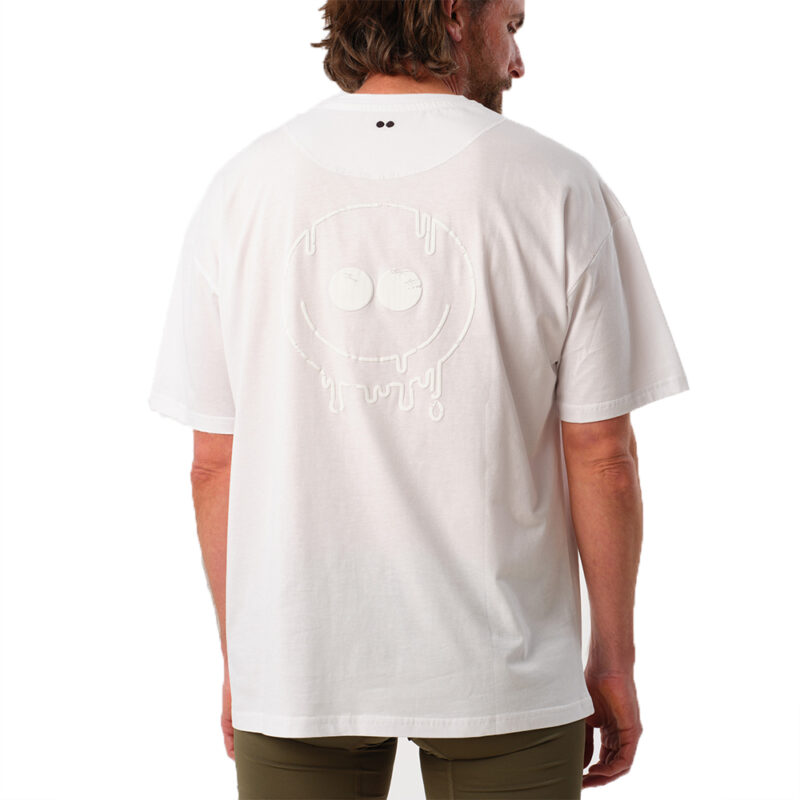 Comfy Oversize Tee - White Smiley Back