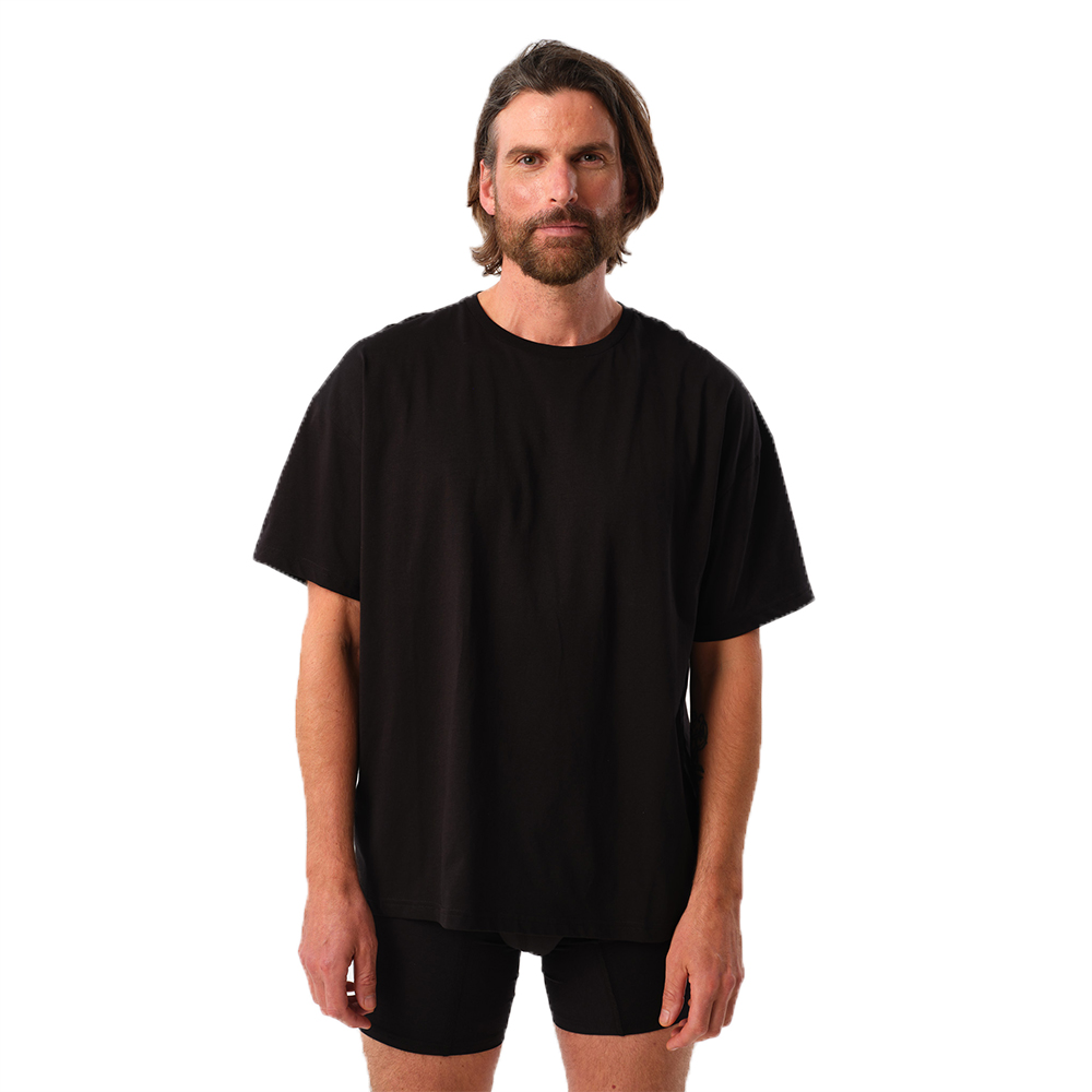 Comfy Oversize Tee – Black Smiley Front Comfy Oversize Tee - Black Smiley Front