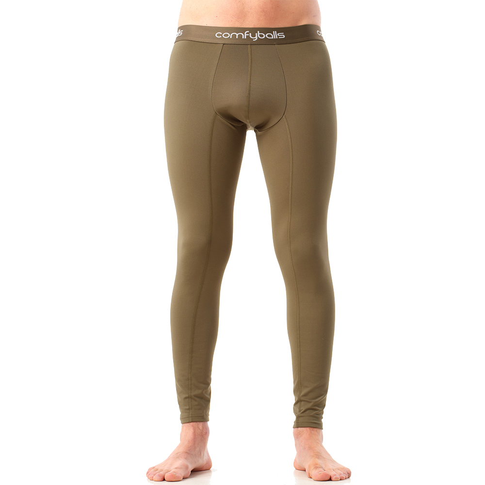 Comfyballs Olive Green Long Johns Front Comfyballs Olive Green Long Johns Front