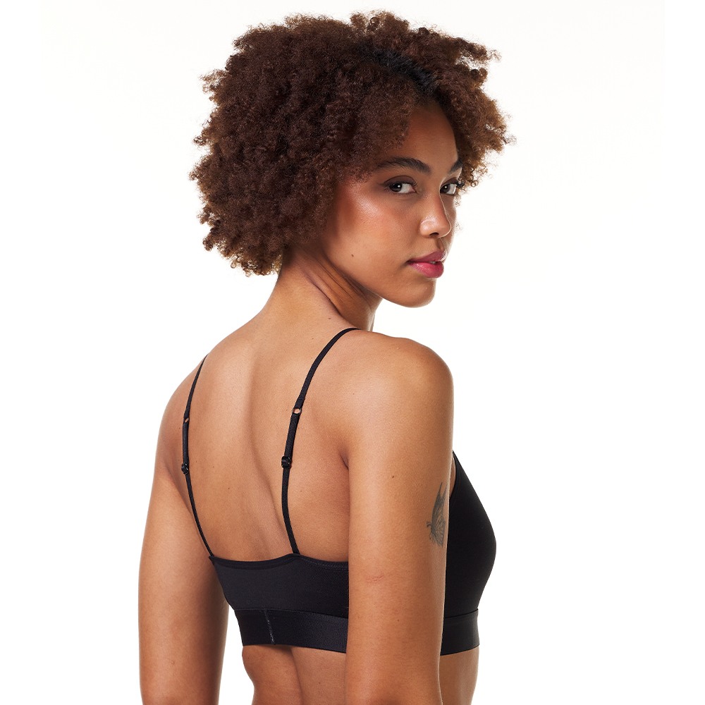 Comfy Womens Comfycel Black Crop Bra back Comfy Womens Comfycel Black Crop Bra Back