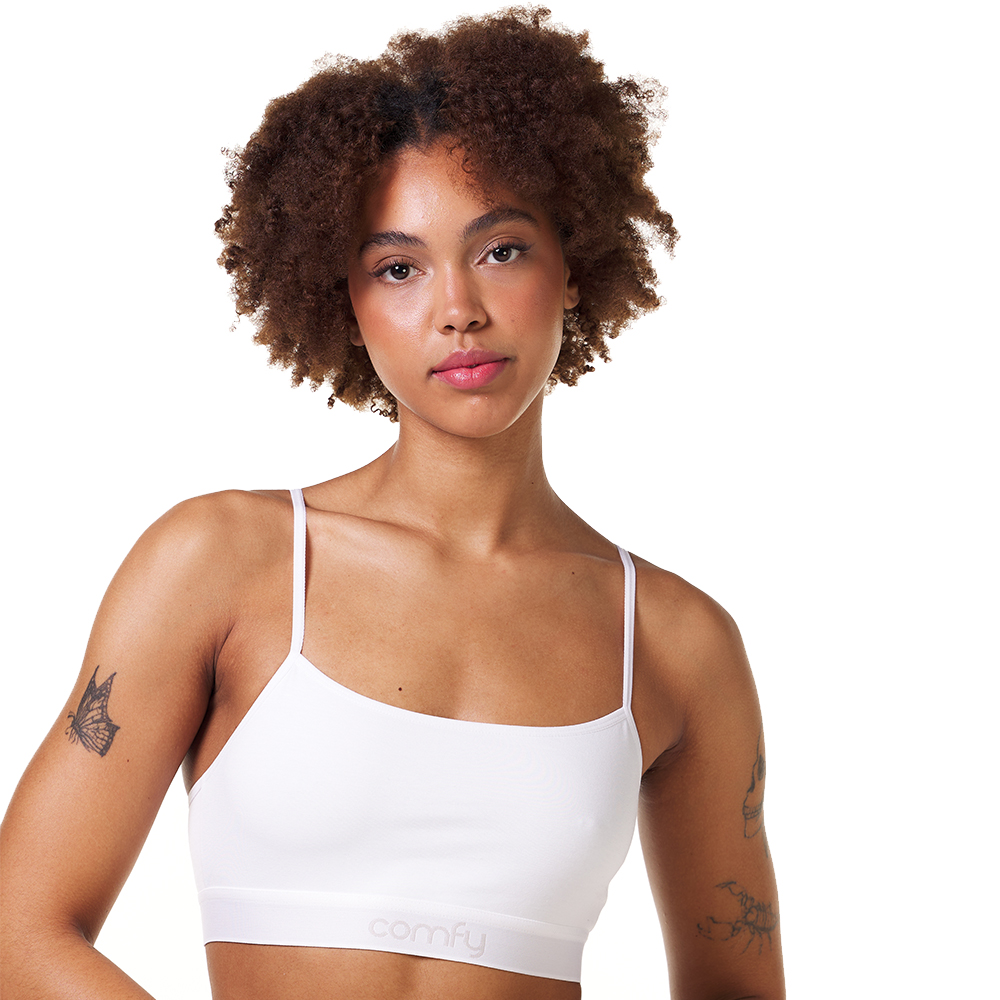 Comfy Womens Comfycel White Crop Bra Front