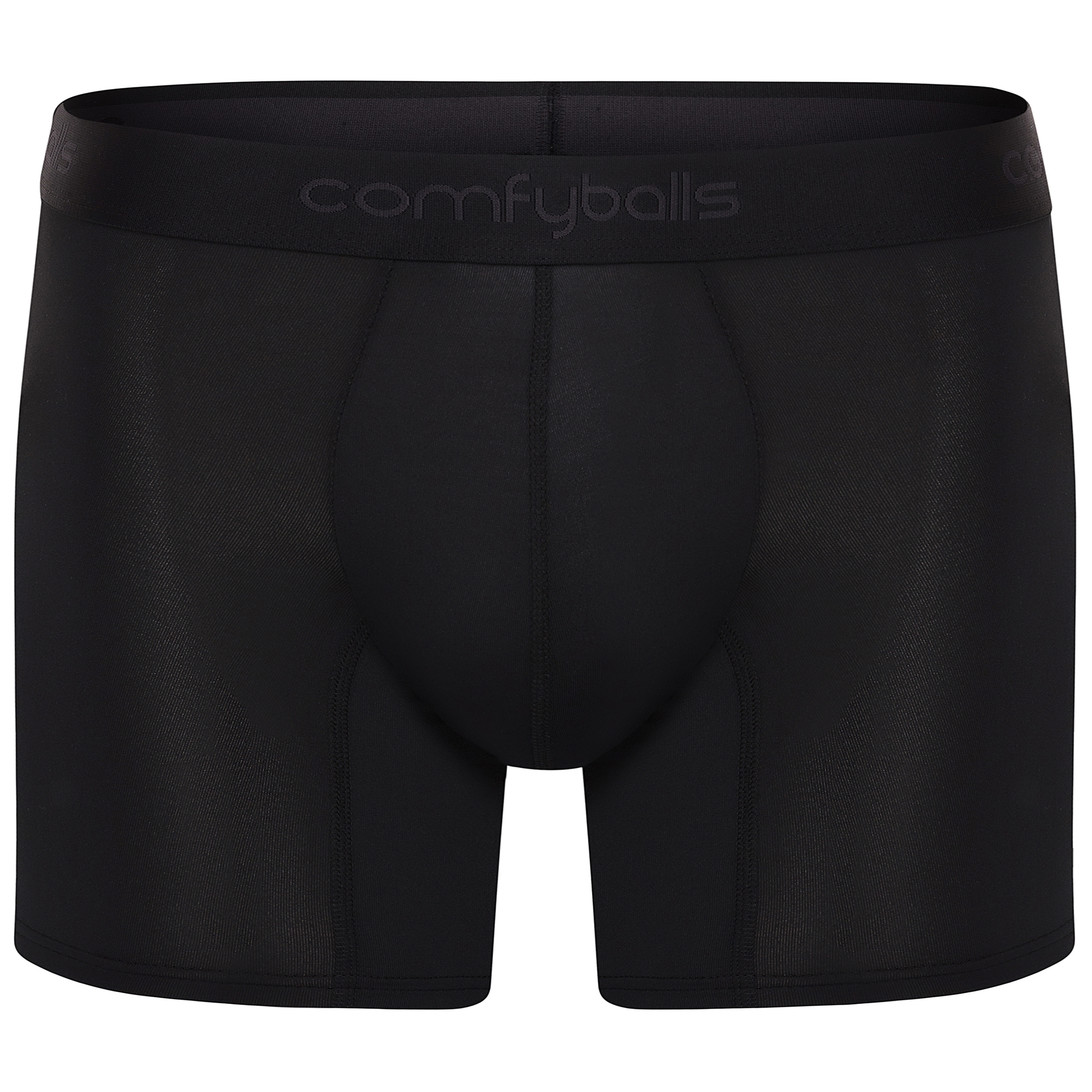 Comfyballs Performance Long Pitch Black Boxer Front