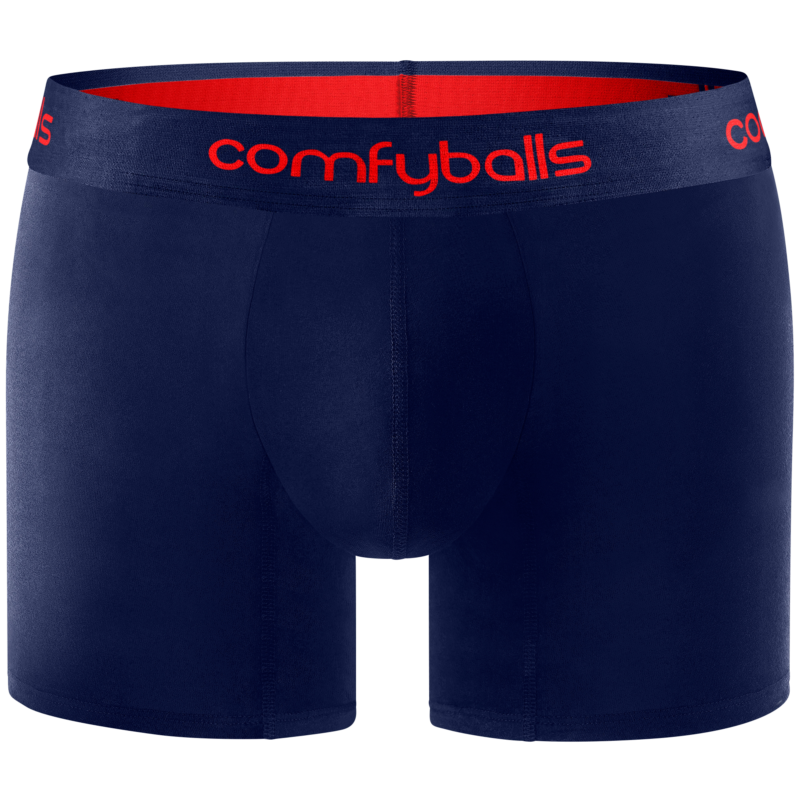 Comfyballs Performance Long Navy/Red Boxer Front
