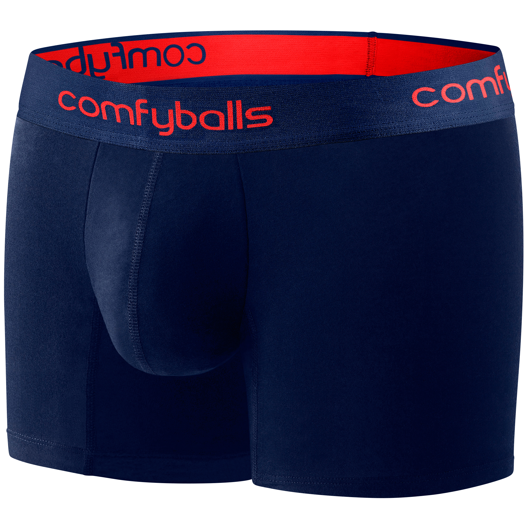Comfyballs Performance Long Navy/Red Boxer Side Comfyballs Performance Long Navy/Red Boxer Side