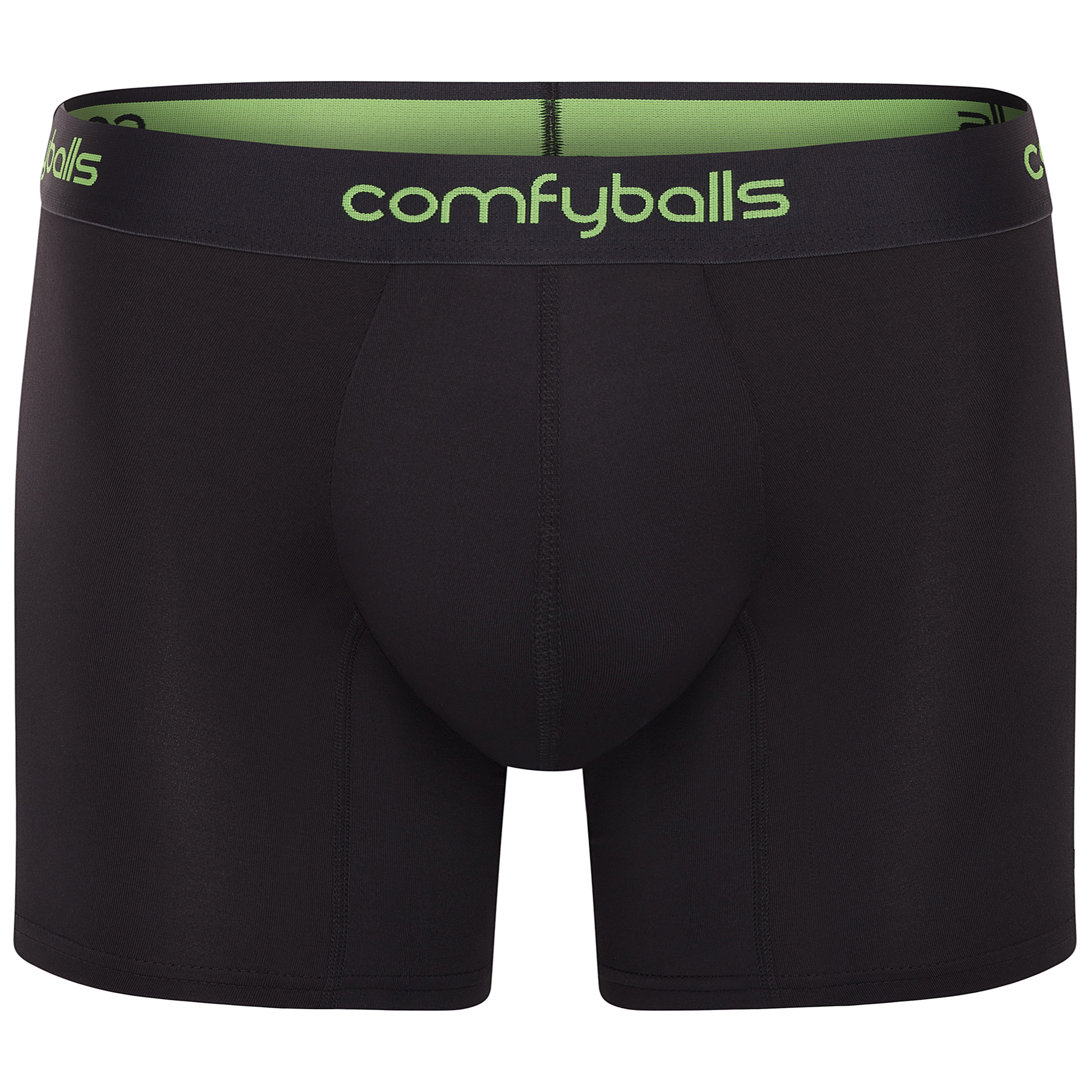 Comfyballs Performance Long Charcoal Viper Boxer Front Comfyballs Performance Long Charcoal Viper Boxer Front