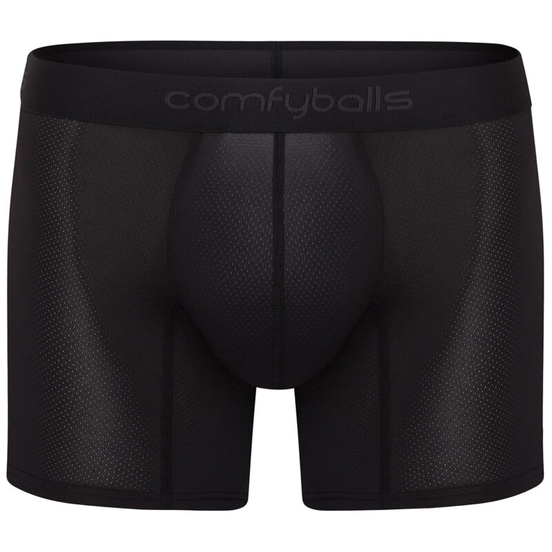 Comfyballs Performance Superlight Long Black Boxer Front