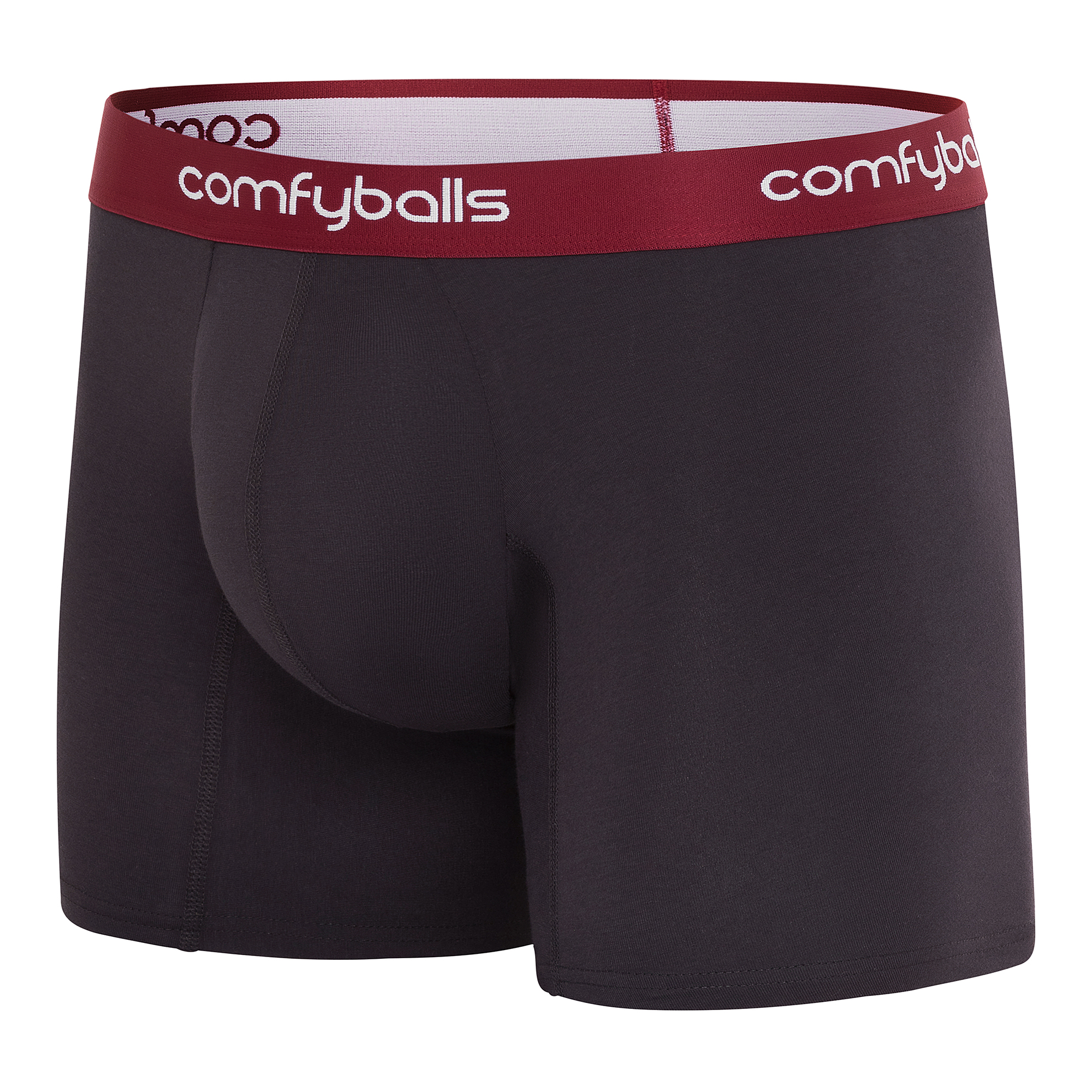Comfycel Long Charcoal Red Boxer Front Side Comfycel Long Charcoal Red Boxer Front Side