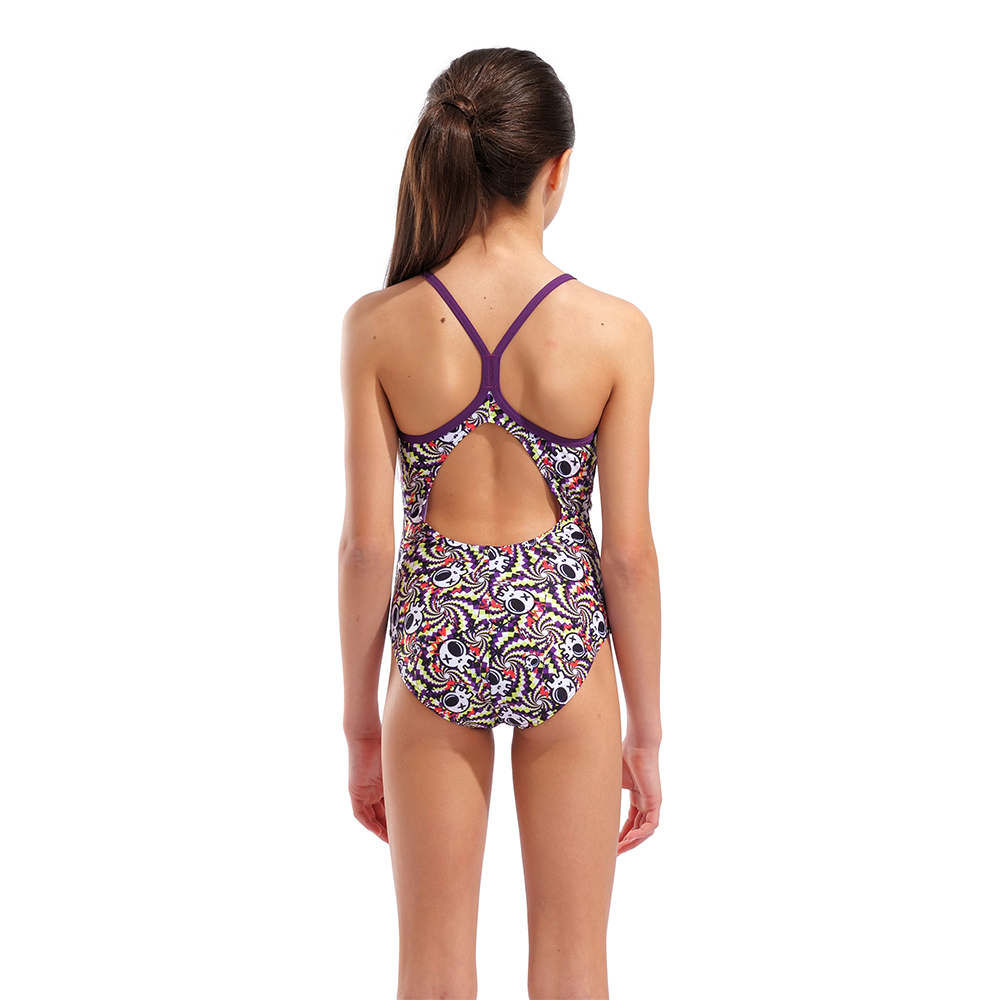 Girls’ Fun Skulls Lightdrop Back Swimsuit